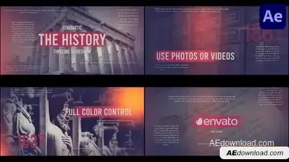 The Cinematic History Slideshow for After Effects Openers template preview