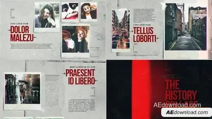 The History Collage Openers template preview