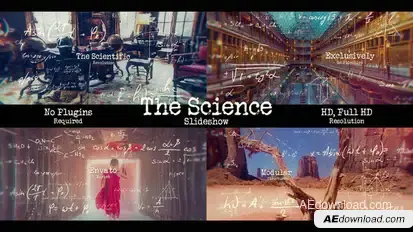 The Scientific Slideshow Video Displays template preview