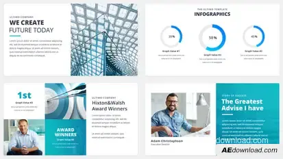 The Ultimo - Corporate Presentation Pack Video Displays template preview