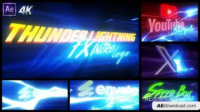Thunder Lightning Intro Logo Openers template preview