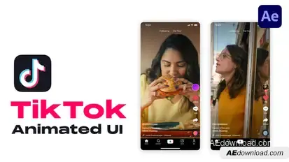 TikTok Animated UI Video Displays template preview