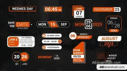 Time And Date Titles Pack Titles template preview