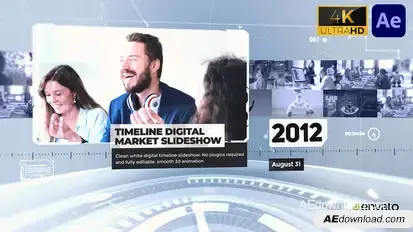 Timeline Digital Market Slideshow 4k Video Displays template preview