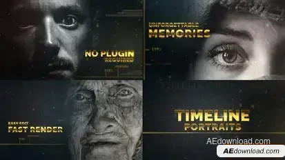 Timeline Portraits Slideshow Openers template preview