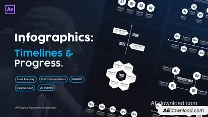 Timelines and Proccess Infographics template preview