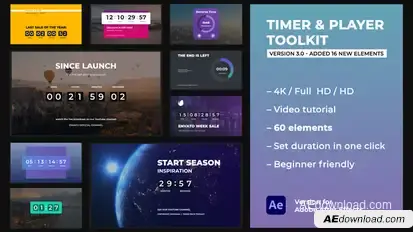 Timer & Player Toolkit Elements template preview