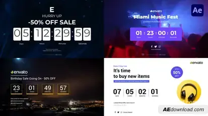 Timer Typography Titles Elements template preview