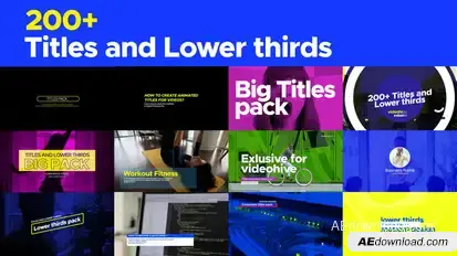 Titles and Lower thirds pack 200 Titles template preview