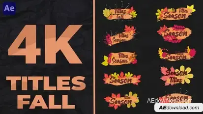Titles Fall 4k Elements template preview