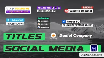Titles with Social Media Titles template preview