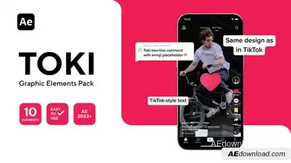 Toki - TikTok Graphics Pack For After Effects Elements template preview