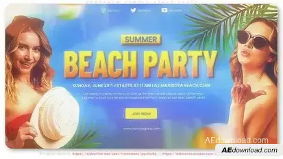 Tomorrow Summer Beach Party Openers template preview