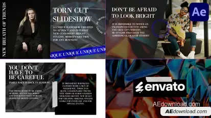 Torn Cut Slides for After Effects Openers template preview