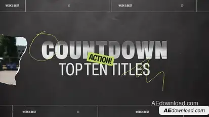 Torn Paper Countdown - Top 10 Titles Elements template preview