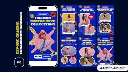 Torn Paper Fashion Instagram Stories Openers template preview