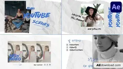 Torn Paper Social Media Slides for After Effects Openers template preview
