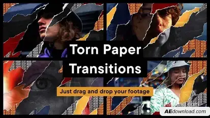 Torn Paper Transitions Elements template preview