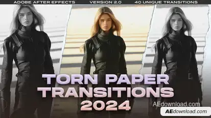 Torn Paper Transitions | After Effects broadcast-packages template preview