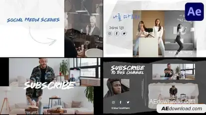 Torn Social Media Endscreens for After Effects Openers template preview