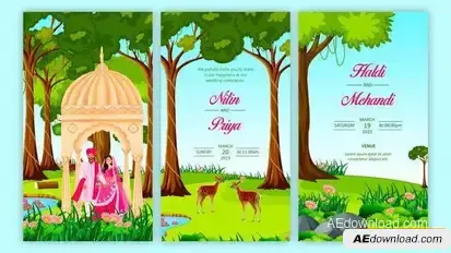 Videohive Traditional Wedding Invitation Story Card Video Displays template preview