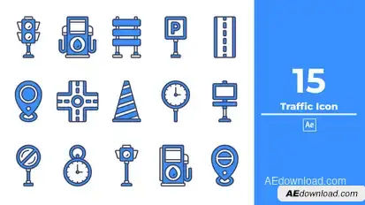 Traffic Icon After Effect Elements template preview