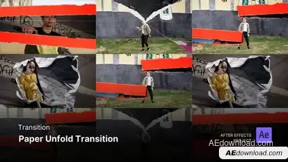 Transition - Paper Unfold Transition After Effects Template Openers template preview