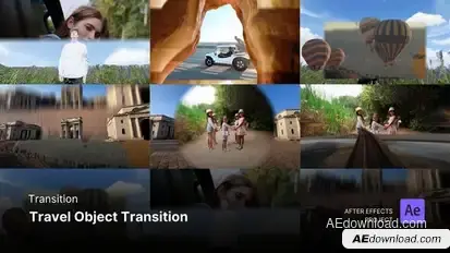 Transition - Travel Object Transition After Effects Project Files Product Promo template preview