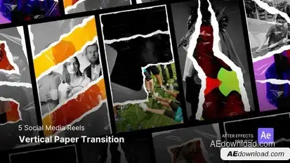 Transitition - Vertical Paper Transition After Effects Project Files Product Promo template preview