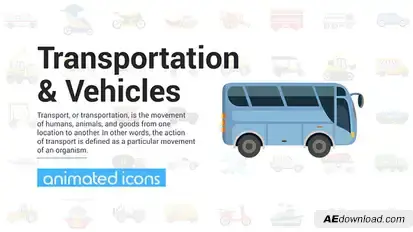 Transportation and Vehicles Icons Elements template preview