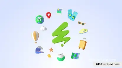 Travel 3D Logo Logo Stings template preview