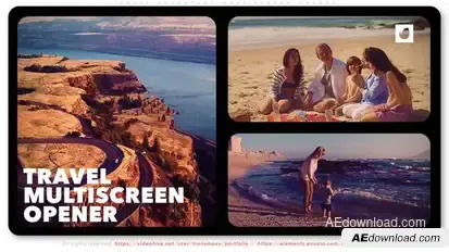 Travel Adventure Multiscreen Opener Video Displays template preview