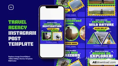 Travel Agency Instagram Post Template Product Promo template preview