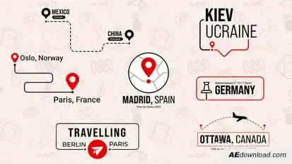 Travel Destination Location Titles | Lowerthirds Text Package Part 1 Titles template preview