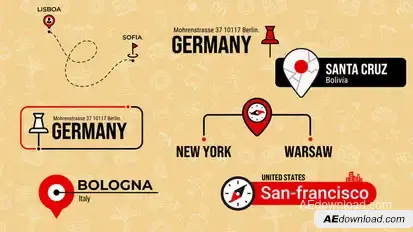 Travel Destination Location Titles | Lowerthirds Text Package Part 2 Titles template preview