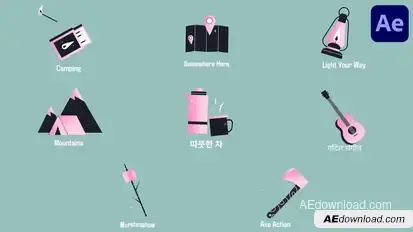 Travel Icons And Titles for After Effects Titles template preview