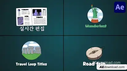 Travel Loop Titles And Icons for After Effects Elements template preview