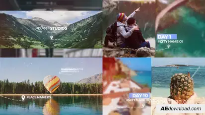 Travel Memories Slideshow Video Displays template preview