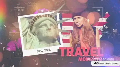 Travel Moments Slideshow Video Displays template preview