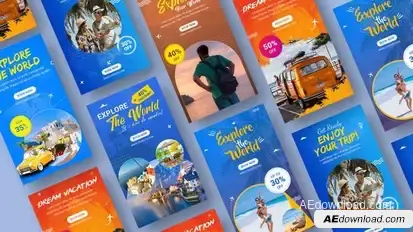 Travel Promo Stories Pack Openers template preview
