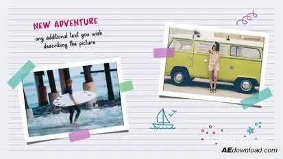 Travel Sketchbook Slideshow Video Displays template preview