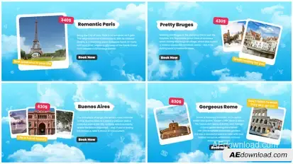 Travel Slideshow | Romantic Journey Video Displays template preview