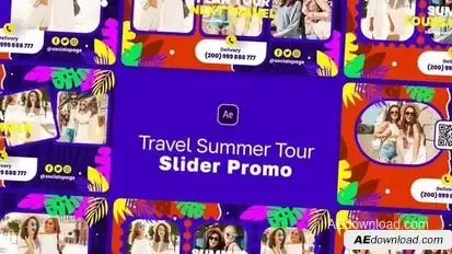 Travel Summer Tour Slider Promo Openers template preview