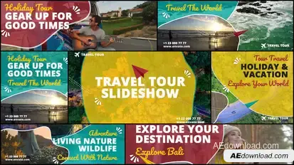 Travel Tour Slideshow Elements template preview