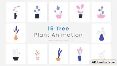 Videohive Tree Plant Animation Element Pack After Effects Template Elements template preview