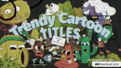 Trendy Cartoon Titles Titles template preview