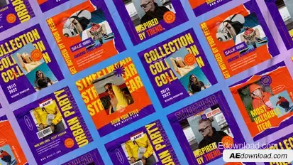 Trendy Streetwear Instagram Posts Product Promo template preview