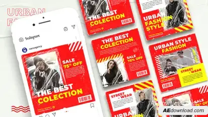 Trendy Urban Sale Post Product Promo template preview