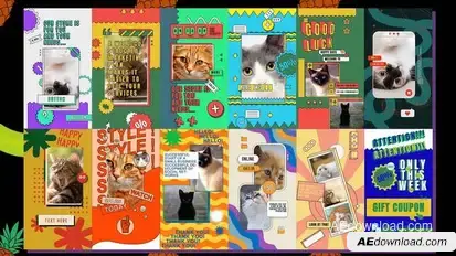 Trendy Vertical Stories 2 Elements template preview