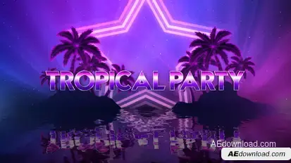Tropical Island Party Opener Titles template preview